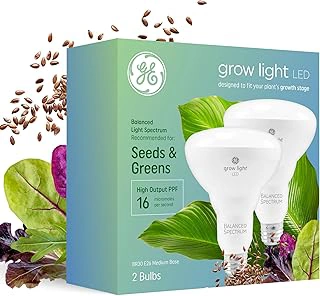 GE BR30 LED Indoor Grow Floodlight Bulbs, Balanced Spectrum, 2 Pack