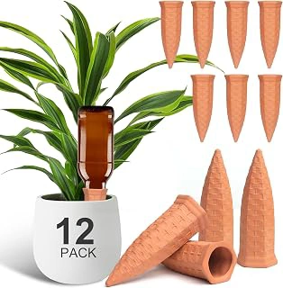 Baxrou 12-Pack Terracotta Self-Watering Spikes