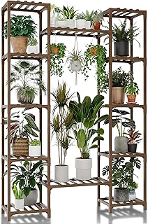 GENTINGBRO 62.2" Tall Wood Tiered Indoor/Outdoor Plant Stand