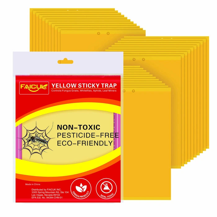 Faicuk Yellow Dual-Sided Sticky Fly Traps for Plants, 30 Pack