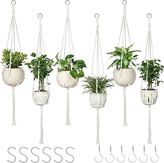 AOMGD 6 Pack Macrame Plant Hanger for Indoor Outdoor Plants