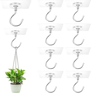 Ginmino 10 Pack No Drill Adhesive Ceiling Hooks