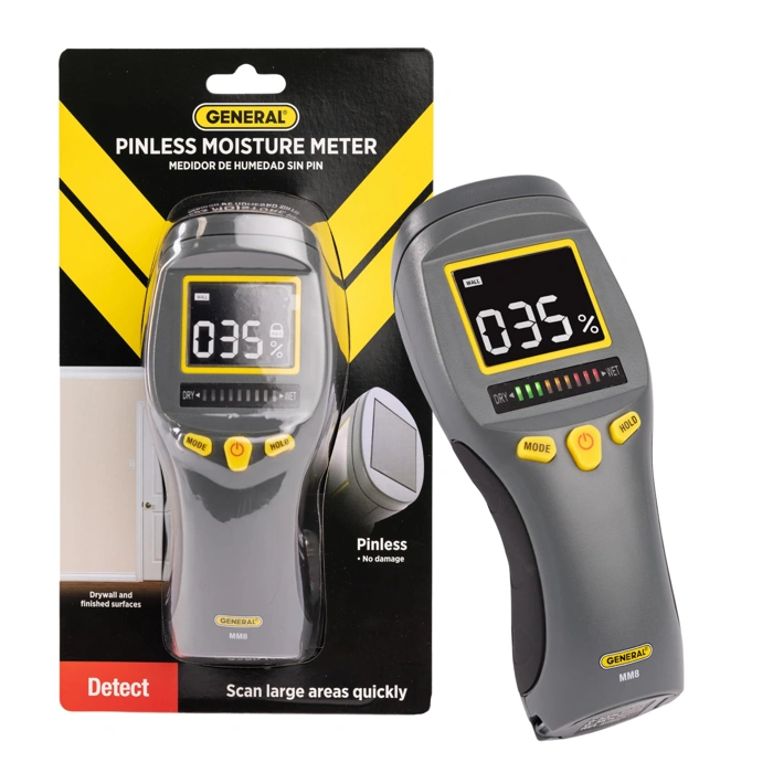 General Tools Pinless and Non-Invasive LCD Moisture Meter MM8