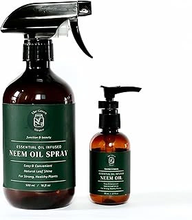 Neem Oil for Plants, 30-Bottle Concentrate, with Spray & Essential Oils for Leaf Shine