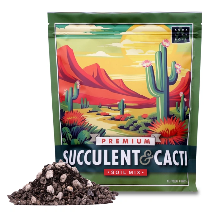 Agra Life Premium Fast-Draining Succulent & Cactus Soil Mix - 4 Quarts