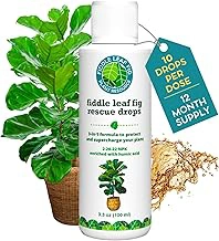Amazon.com : Fiddle Leaf Fig Rescue Drops – Treats Root Rot, Brown Spots, Leaf Drop & Stress | Immune Boosting Liquid Formula Concentrate | Easy to Use | Safe for All Tropical Plants | 3.3 oz | Made in USA : Patio, Lawn & Garden